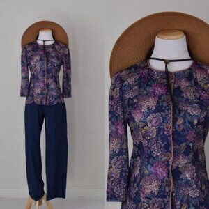 Vintage 80s Polyester Whirlaway‎ Button-up Blouse size 6P